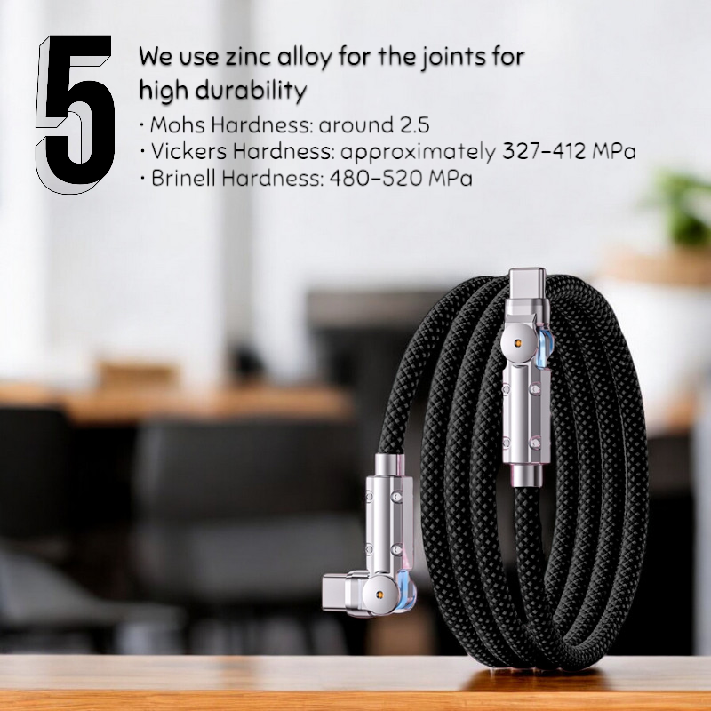 100W Swiveling USB-C Woven Charge Cable (Lifetime Warranty—US Only)