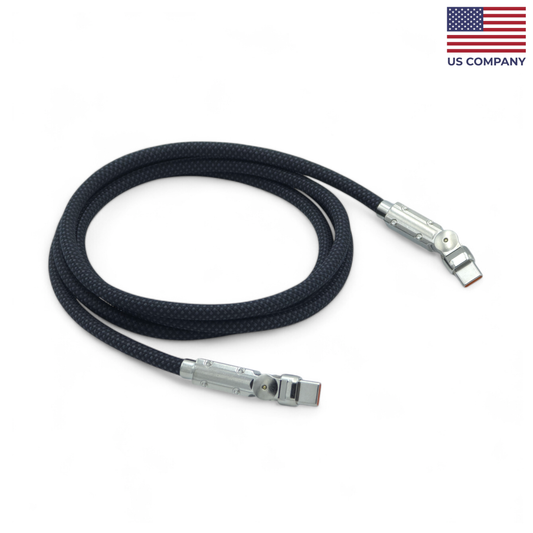 100W Swiveling USB-C Woven Charge Cable (Lifetime Warranty—US Only)